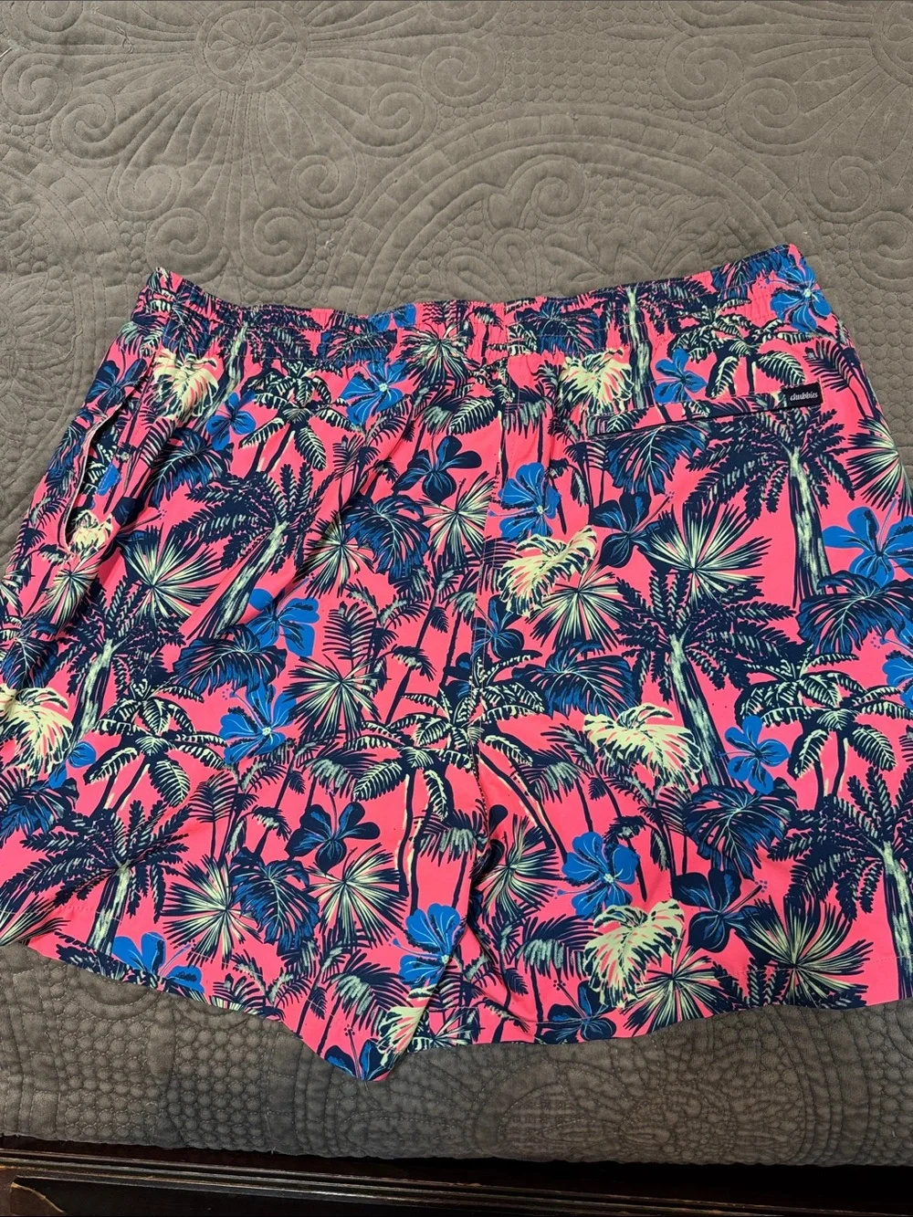 Chubbies Men’s XXL 5.5” Swim Trunks Pink Tropical Palm Print